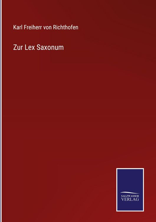 Produktbild: Zur Lex Saxonum