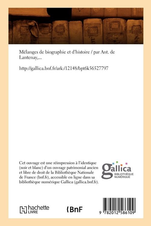 Produktbild: M&eacute;langes de biographie et d'histoire (&Eacute;d.1885)