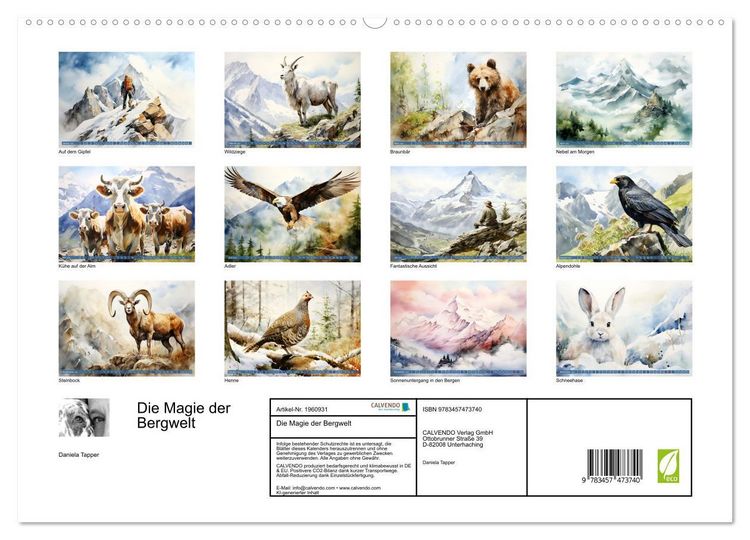 Produktbild: Die Magie der Bergwelt (hochwertiger Premium Wandkalender 2026 DIN A2 quer), Kunstdruck in Hochglanz