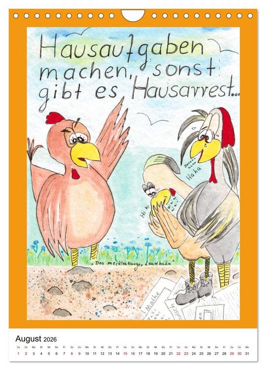 Produktbild: Das mecklenburger Landhuhn "Krisenh&uuml;hner" (Wandkalender 2026 DIN A4 hoch), CALVENDO Monatskalender