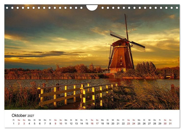 Produktbild: M&auml;rchenhafte Windm&uuml;hlen (Wandkalender 2027 DIN A4 quer), CALVENDO Monatskalender
