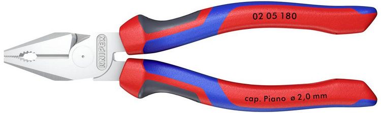 Produktbild: Knipex 02 05 180 Werkstatt Kraft-Kombizange 180mm DIN ISO 5746