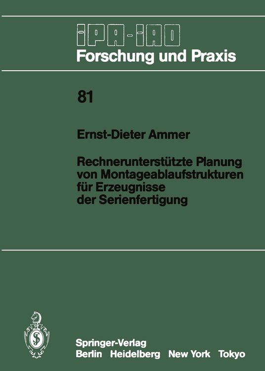 Produktbild: Rechnerunterst&uuml;tzte Planung von Montageablaufstrukturen f&uuml;r Erzeugnisse der Serienfertigung