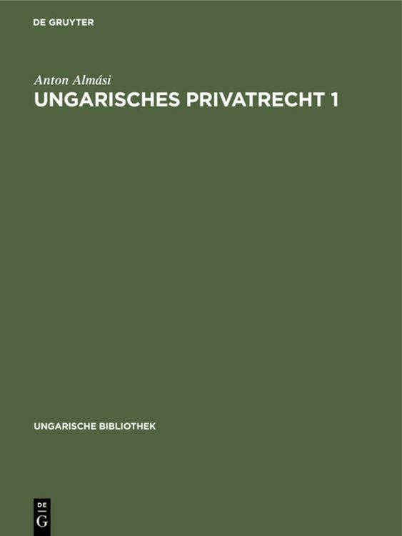 Produktbild: Ungarisches Privatrecht 1