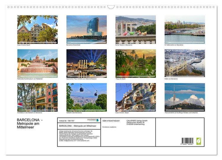Produktbild: BARCELONA - Metropole am Mittelmeer (Wandkalender 2026 DIN A2 quer), CALVENDO Monatskalender