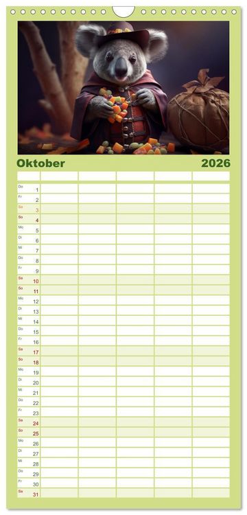 Produktbild: Familienplaner 2026 - Die Koalas sind los! Ein Jahr voller B&auml;renspa&szlig; mit 5 Spalten (Wandkalender, 21 x 45 cm) CALVENDO
