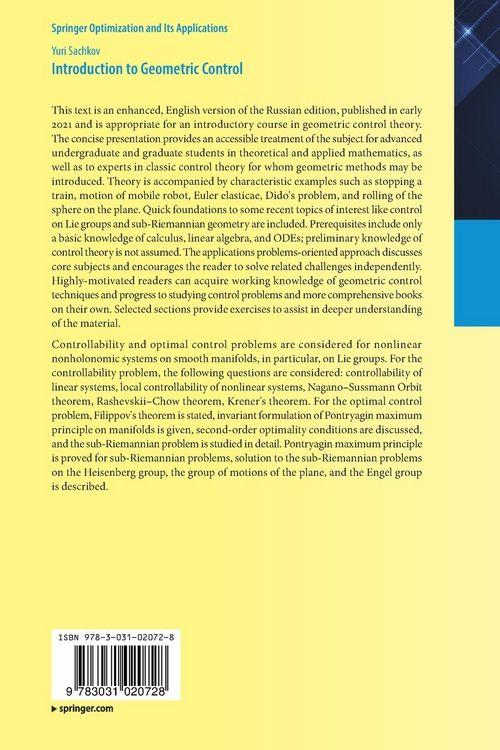 Produktbild: Introduction to Geometric Control