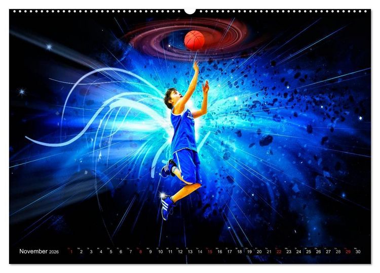 Produktbild: Basketball Fantasiewelten (Wandkalender 2026 DIN A2 quer), CALVENDO Monatskalender