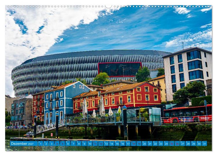 Produktbild: Buntes Bilbao (Wandkalender 2027 DIN A2 quer), CALVENDO Monatskalender