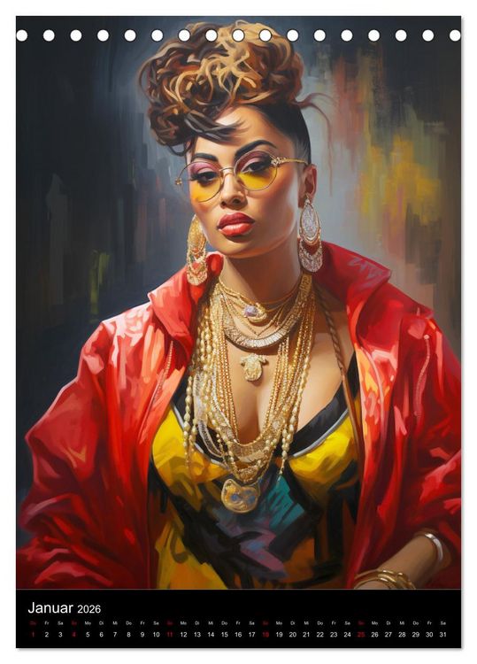 Produktbild: Rap Queens. Badass Attitude im Streetwear-Charme (Tischkalender 2026 DIN A5 hoch), CALVENDO Monatskalender