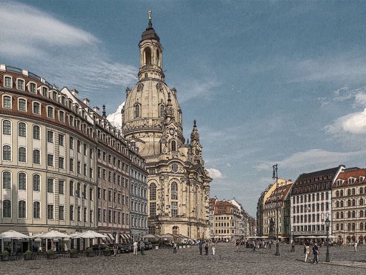 Produktbild: CALVENDO Puzzle Neumarkt, Blick zur Frauenkirche | 1000 Teile Lege-Gr&ouml;&szlig;e 64x48cm Foto-Puzzle f&uuml;r gl&uuml;ckliche Stunden