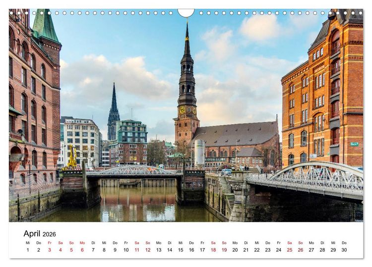Produktbild: Die farbige Hafenstadt Hamburg (Wandkalender 2026 DIN A3 quer), CALVENDO Monatskalender