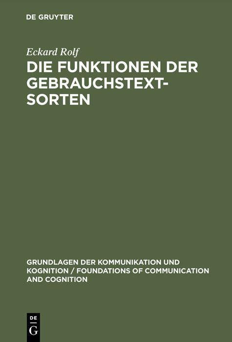 Produktbild: Die Funktionen der Gebrauchstextsorten