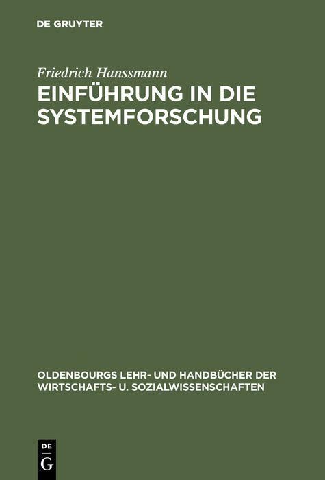Produktbild: Einf&uuml;hrung in die Systemforschung