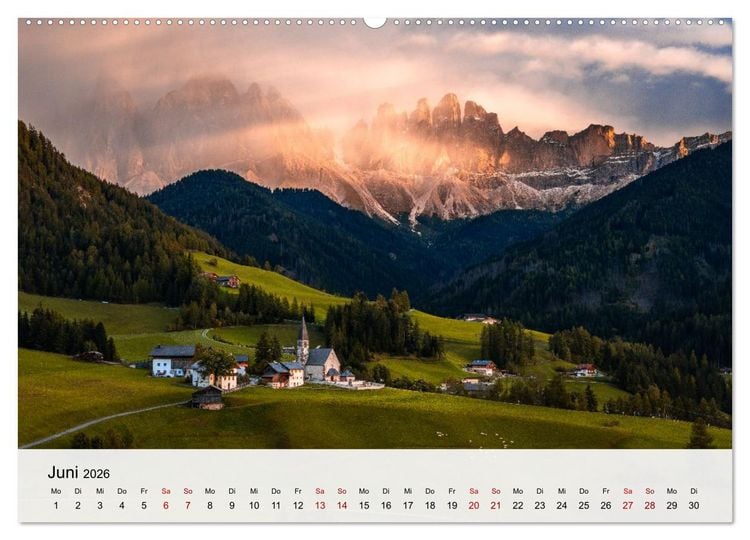 Produktbild: Die Dolomiten - Faszination Berge (Wandkalender 2026 DIN A2 quer), CALVENDO Monatskalender