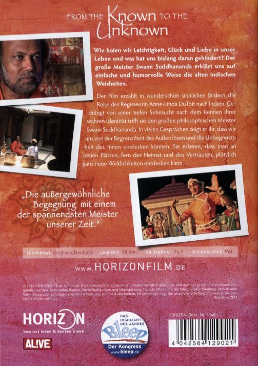 Produktbild: From the Known to the Unknown - Eine Reise nach Indien und zu sich selbst