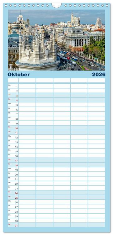 Produktbild: Familienplaner 2026 - Die 12 meistbesuchten St&auml;dte in Europa mit 5 Spalten (Wandkalender, 21 x 45 cm) CALVENDO
