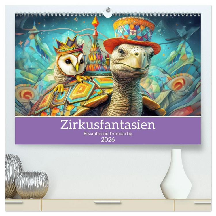 Produktbild: Zirkusfantasien - Bezaubernd fremdartig (hochwertiger Premium Wandkalender 2026 DIN A2 quer), Kunstdruck in Hochglanz
