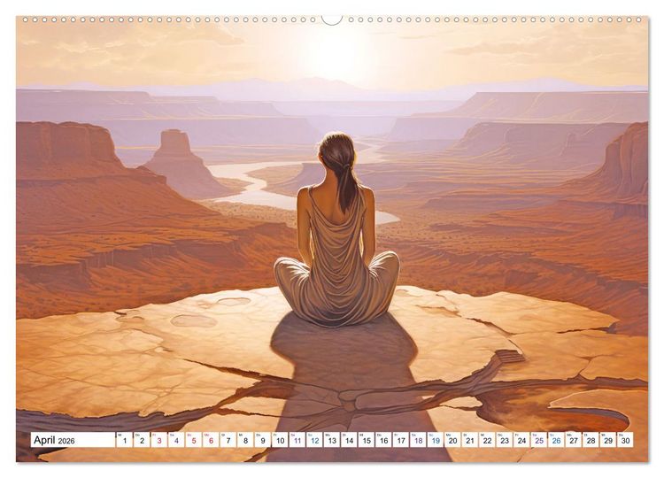 Produktbild: Meditation und weiter Horizont (Wandkalender 2026 DIN A2 quer), CALVENDO Monatskalender