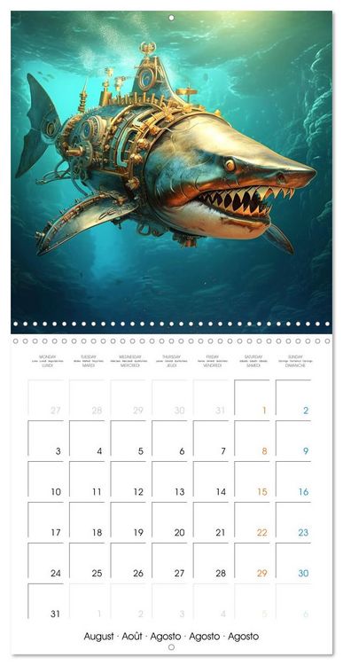 Produktbild: Cr&eacute;atures r&eacute;tro-m&eacute;caniques (Calendrier mural carr&eacute; 2026 30x30 cm) Calendrier double avec une page pour vos prises de notes