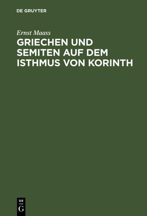 Produktbild: Griechen und Semiten auf dem Isthmus von Korinth