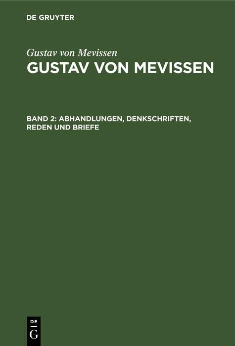 Produktbild: Abhandlungen, Denkschriften, Reden und Briefe