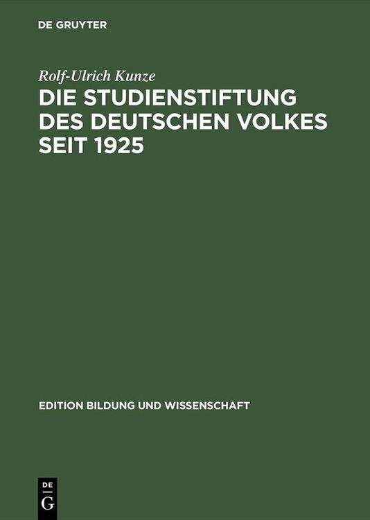 Produktbild: Die Studienstiftung des deutschen Volkes seit 1925