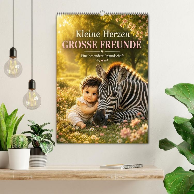Produktbild: Kleine Herzen GROSSE FREUNDE (Wandkalender 2027 DIN A2 hoch), CALVENDO Monatskalender