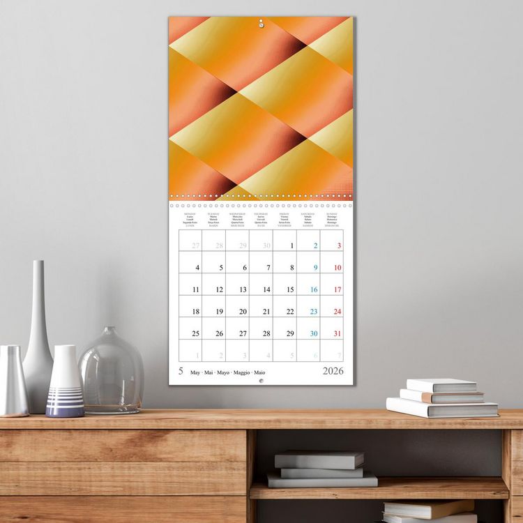 Produktbild: Art abstrait ensoleill&eacute; (Calendrier mural carr&eacute; 2026 30x30 cm) Calendrier double avec une page pour vos prises de notes