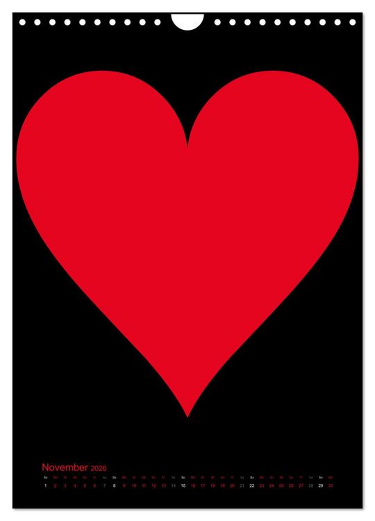 Produktbild: Foto- und Bastelkalender &bdquo;LIEBE&ldquo; in der Farbe Schwarz (Wandkalender 2026 DIN A4 hoch), CALVENDO Monatskalender
