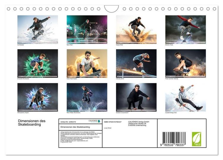 Produktbild: Dimensionen des Skateboarding (Wandkalender 2027 DIN A4 quer), CALVENDO Monatskalender