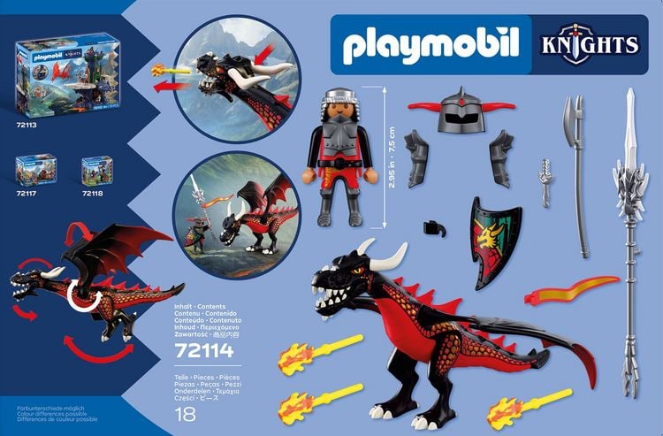 Produktbild: PLAYMOBIL 72114 Schwarzer Drache