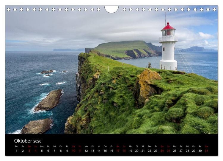 Produktbild: F&auml;r&ouml;er - Naturwunder im Nordatlantik (Wandkalender 2026 DIN A4 quer), CALVENDO Monatskalender