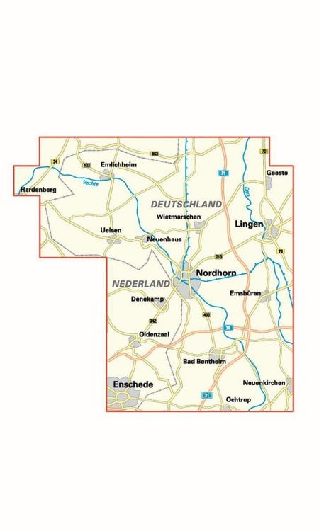 Produktbild: BVA Radwanderkarte Grafschaft Bentheim mit Knotenpunkten 1:50.000