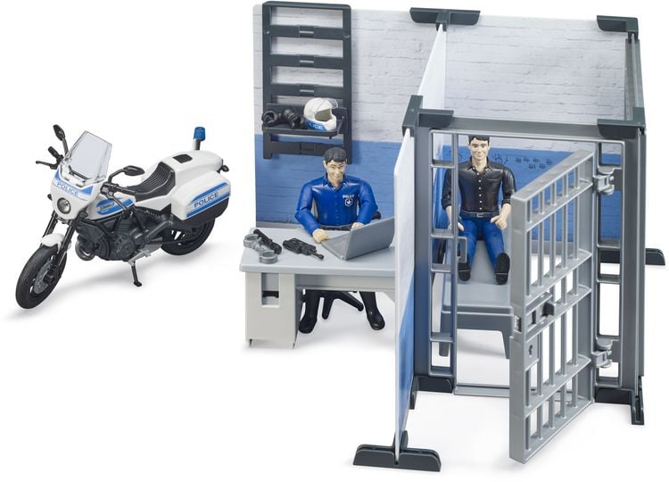 Produktbild: bruder 62732 bworld Polizeistation mit Polizeimotorrad und 2 Figuren
