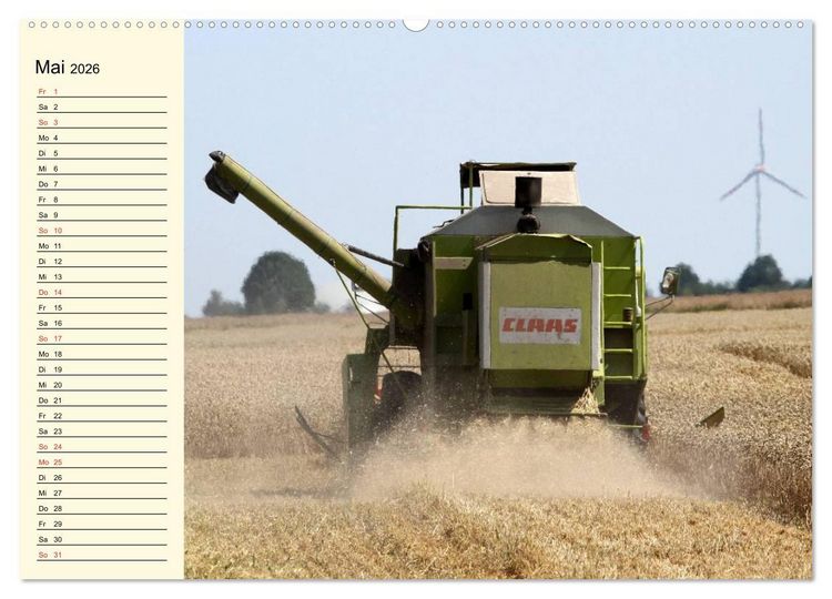 Produktbild: Landwirtschaftliche Maschinen im Einsatz (hochwertiger Premium Wandkalender 2026 DIN A2 quer), Kunstdruck in Hochglanz