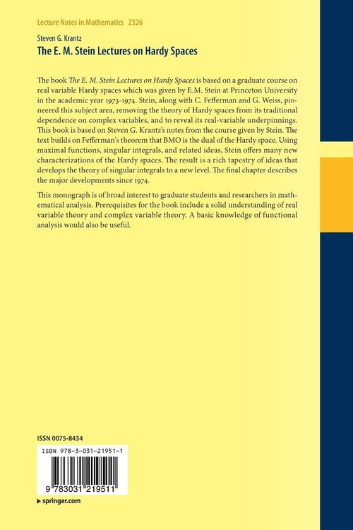 Produktbild: The E. M. Stein Lectures on Hardy Spaces