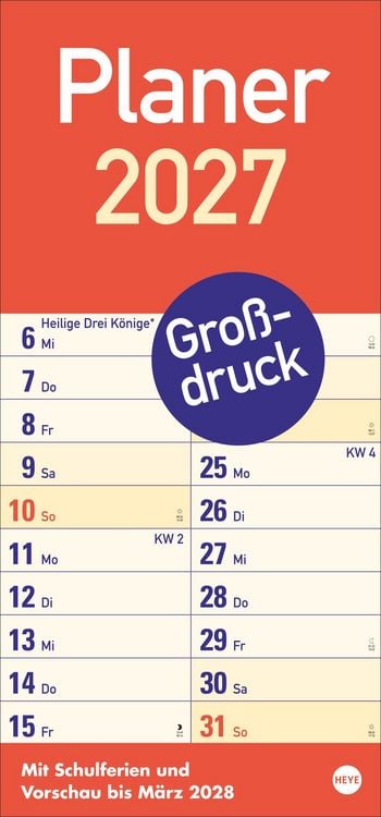 Produktbild: Gro&szlig;druck Planer 2027