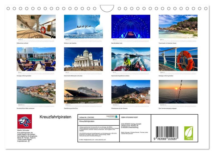 Produktbild: Kreuzfahrtpiraten (Wandkalender 2027 DIN A4 quer), CALVENDO Monatskalender