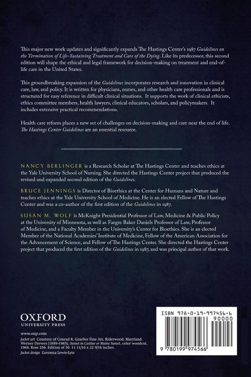 Produktbild: The Hastings Center Guidelines for Decisions on Life-Sustaining Treatment and Care Near the End of Life