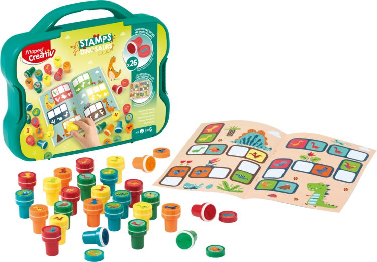 Produktbild: Maped Dino-Stempel 26 St&uuml;ck im Kunststoffkoffer