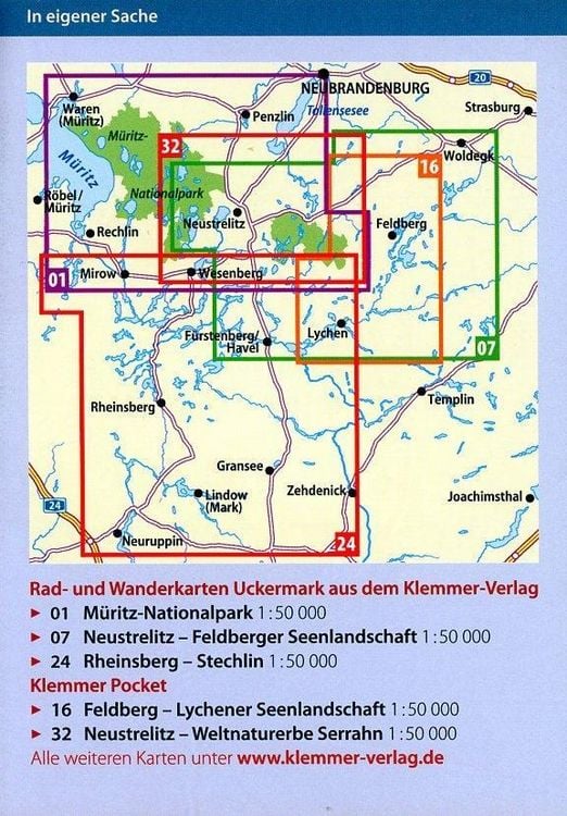 Produktbild: Klemmer Pocket Rad- und Wanderkarte Neustrelitz - Weltnaturerbe Serrahn