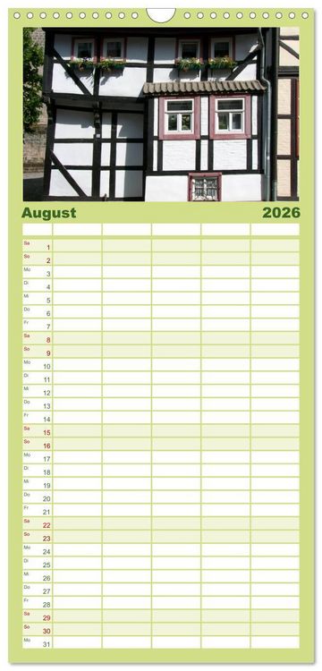 Produktbild: Familienplaner 2026 - Malerisches Quedlinburg mit 5 Spalten (Wandkalender, 21 x 45 cm) CALVENDO