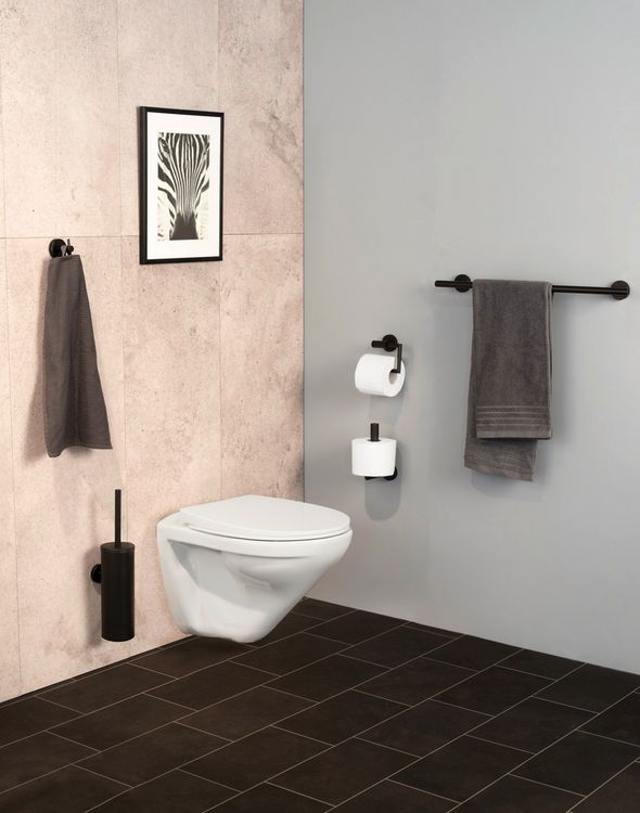 Produktbild: Toilettenpapier-Ersatzrollenhalter Mod. Bosio Black, rostfrei