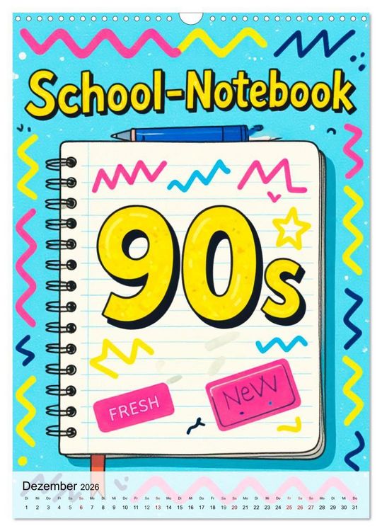 Produktbild: Pop Neon Patterns - The Memphis 90s Collection (Wandkalender 2026 DIN A3 hoch), CALVENDO Monatskalender