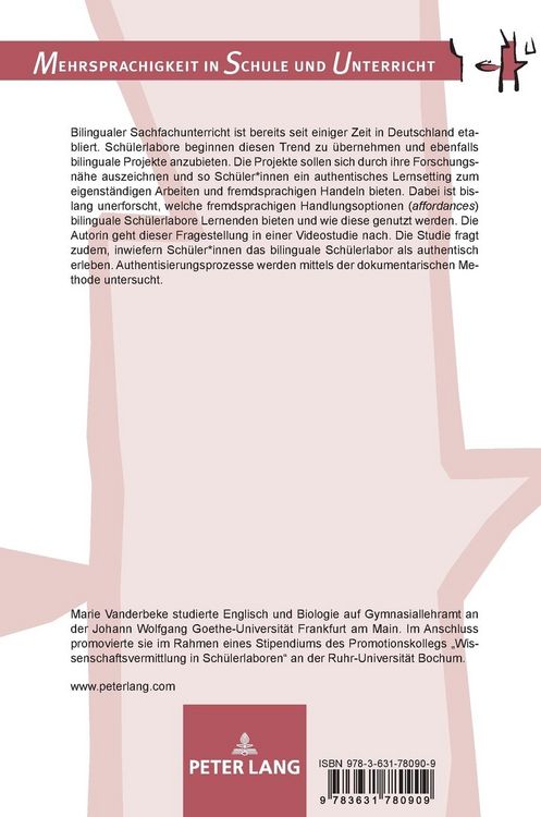 Produktbild: Authentisierungsprozesse und die Nutzung Fremdsprachlicher &laquo;Affordances&raquo; in Bilingualen Sch&uuml;lerlaborprojekten