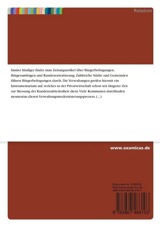Produktbild: Vorbereitung, Durchf&uuml;hrung und Auswertung von B&uuml;rgerbefragungen