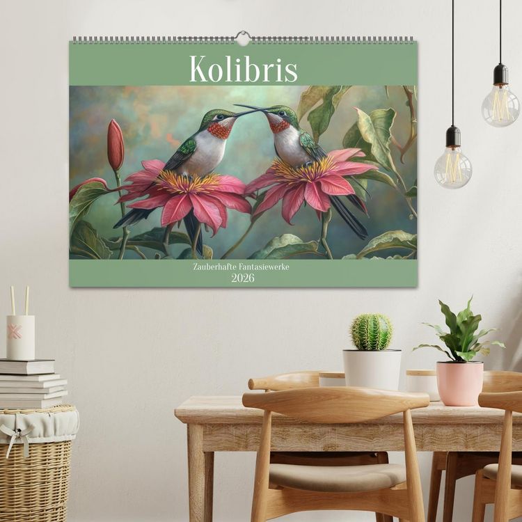 Produktbild: Kolibris - Zauberhafte Fantasiewerke (Wandkalender 2026 DIN A2 quer), CALVENDO Monatskalender