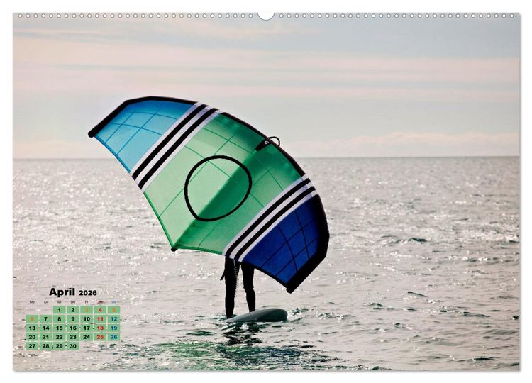 Produktbild: Wingfoilen - fliegen &uuml;ber das Wasser (Wandkalender 2026 DIN A2 quer), CALVENDO Monatskalender