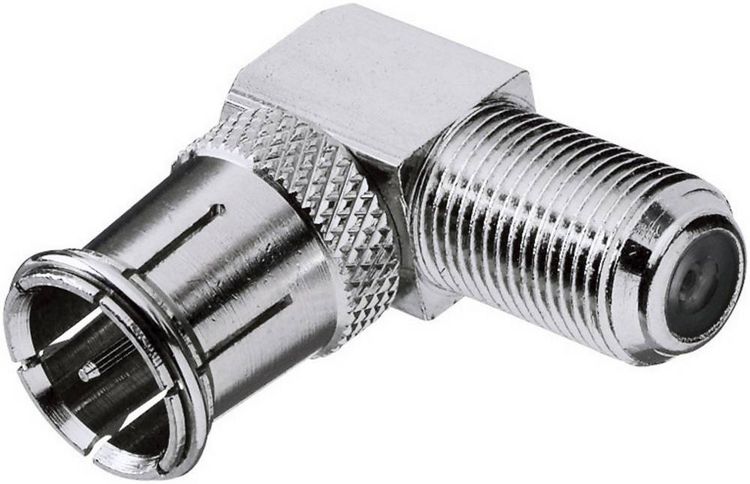 Produktbild: Renkforce RF-4196997 F-Winkelstecker Anschl&uuml;sse: F-Quick-Stecker, F-Buchse 1St.